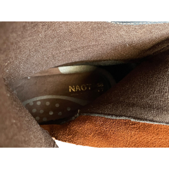 NAOT Shamal Women's Size 38/7.5-8 Brown Leather Tall Riding Side Zip Boots NEW - Picture 11 of 13